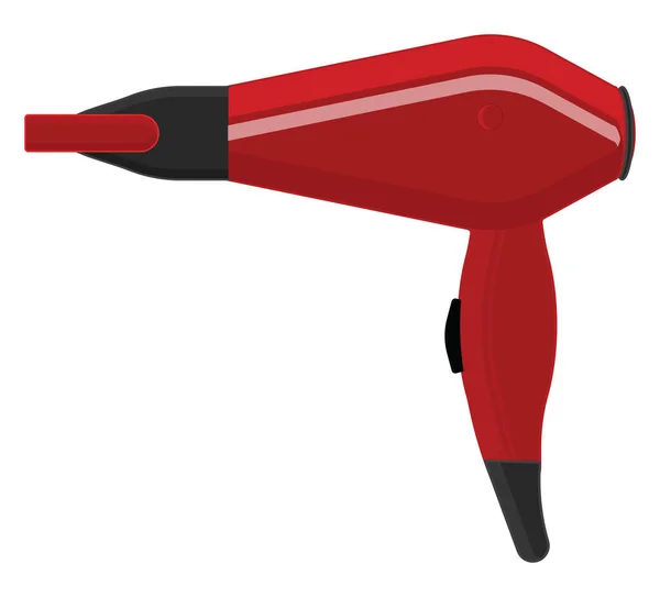 Κόκκινο Στεγνωτήρα Μαλλιών Εικονογράφηση Διάνυσμα Λευκό Φόντο — Διανυσματικό Αρχείο