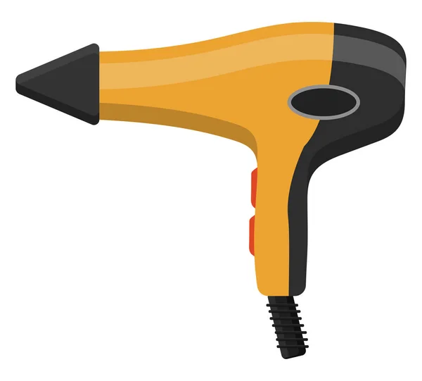 Yellow Hairdryer Illustration Vector White Background — Stock Vector