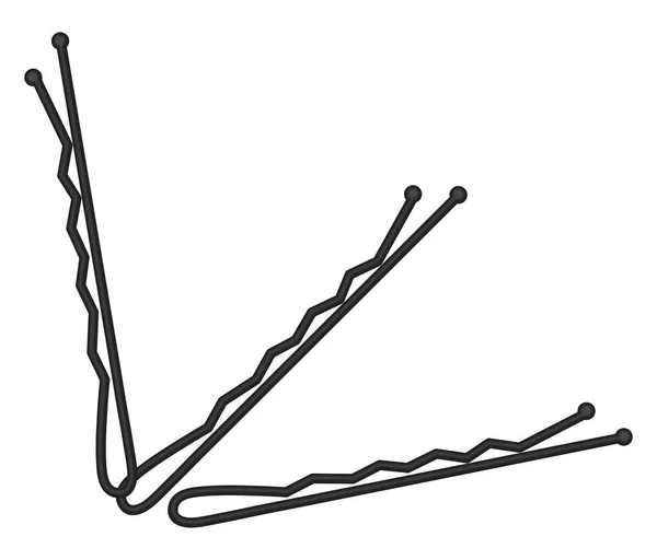 Drei Schwarze Haarnadeln Illustration Vektor Auf Weißem Hintergrund — Stockvektor