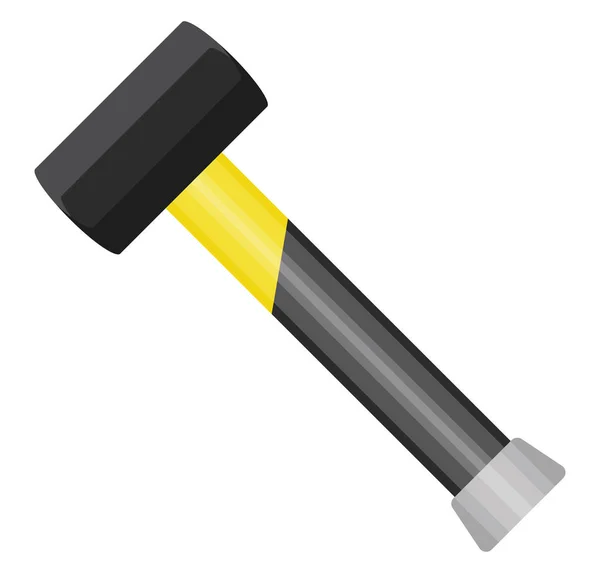 Hammer Metal Yellow Handle Illustration Vector White Background — Stock Vector