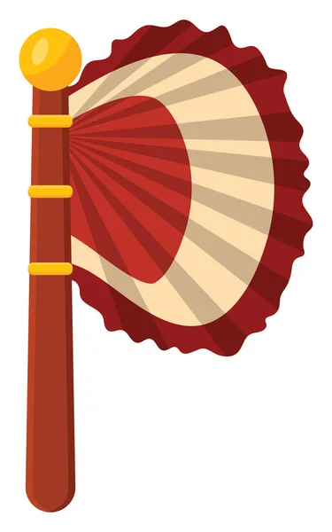 Kulturális Red Hand Fan Illusztráció Vektor Fehér Alapon — Stock Vector