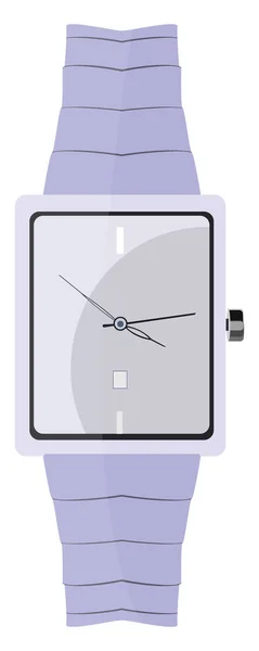 Μωβ Ρολόι Χειρός Εικονογράφηση Διάνυσμα Λευκό Φόντο — Διανυσματικό Αρχείο