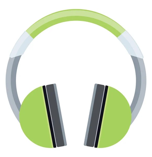 緑のヘッドフォン イラスト 白い背景のベクトル — ストックベクタ