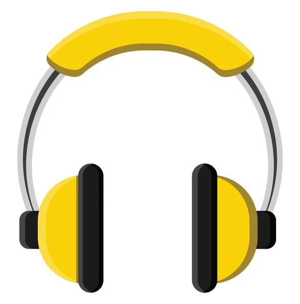 Żółte Słuchawki Słuchawki Ilustracja Wektor Białym Tle — Wektor stockowy