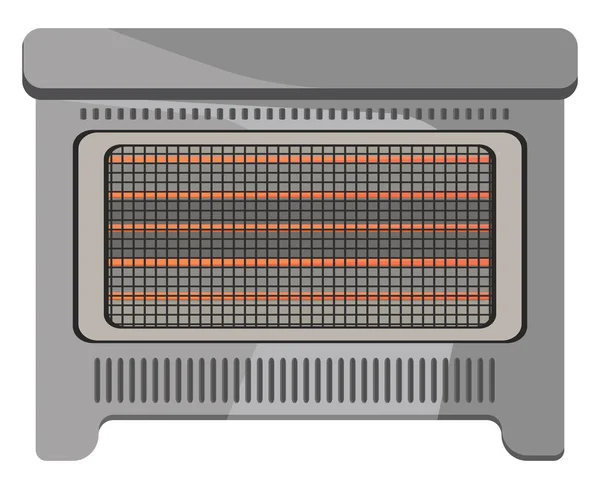 Grijze Elektrische Kachel Illustratie Vector Een Witte Achtergrond — Stockvector