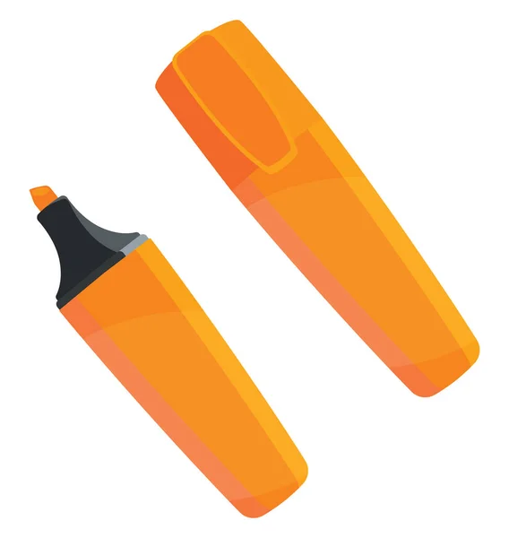 Πορτοκαλί Highlighter Εικονογράφηση Διάνυσμα Λευκό Φόντο — Διανυσματικό Αρχείο