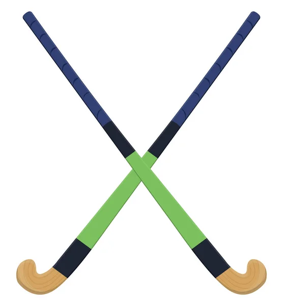 Palo Hockey Verde Ilustración Vector Sobre Fondo Blanco — Vector de stock