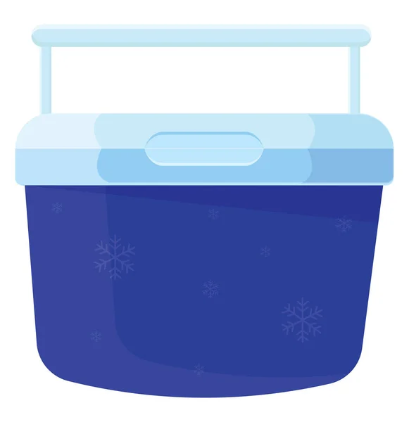 Blauer Kühlschrank Für Speisen Und Getränke Illustration Vektor Auf Weißem — Stockvektor