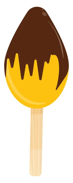 Yellow Ice Cream Chocolate Illustration Vector White Background — Stock Vector