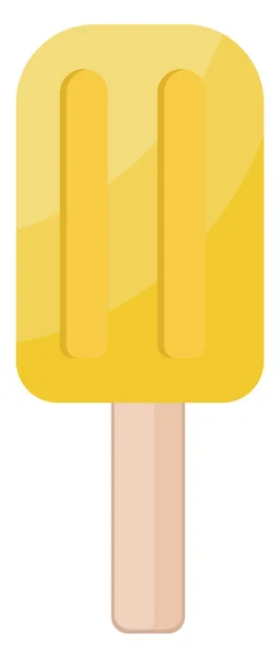 Yellow Ice Cream Stick Illustration Vector White Background — Stock Vector