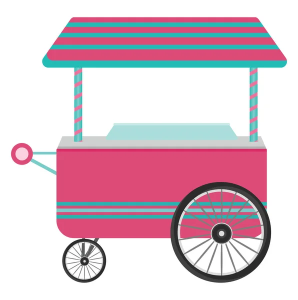 Pinkfarbener Eiswagen Illustration Vektor Auf Weißem Hintergrund — Stockvektor
