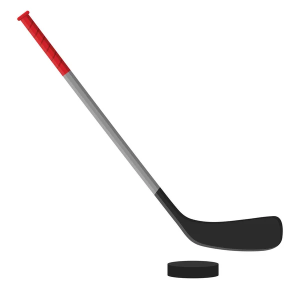 Rode Hockeystick Illustratie Vector Een Witte Achtergrond — Stockvector