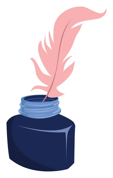 Синие Чернила Розовый Квил Иллюстрация Вектор Белом Фоне — стоковый вектор