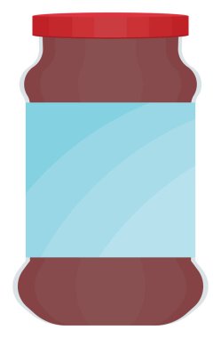 Kavanozdaki organik reçel, illüstrasyon, beyaz arkaplandaki vektör.