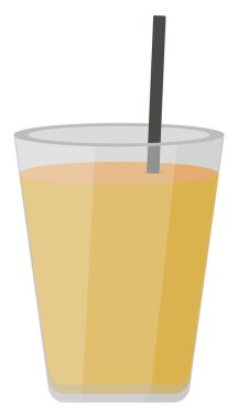 Bardakta limon suyu, illüstrasyon, beyaz arkaplanda vektör..