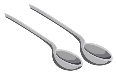 Beyaz arka planda iki kepçe, illüstrasyon, vektör.