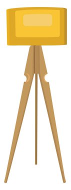 Sarı ahşap lamba, illüstrasyon, beyaz arkaplanda vektör.