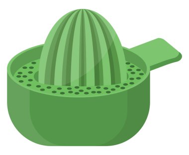 Beyaz arkaplanda yeşil limon sıkacağı, illüstrasyon, vektör.