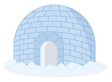 Igloo evi, illüstrasyon, beyaz arkaplandaki vektör.