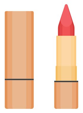 Kırmızı ruj, illüstrasyon, beyaz arkaplanda vektör.