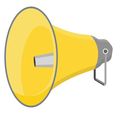 Sarı hoparlör, illüstrasyon, beyaz arkaplan üzerindeki vektör.