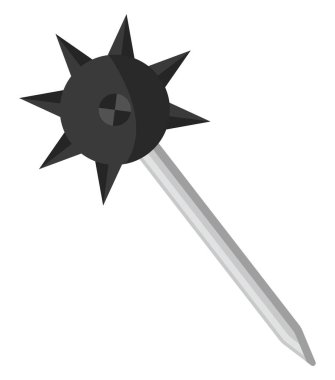 Savaşçı topuzu, illüstrasyon, beyaz arkaplandaki vektör.