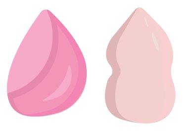 Beyaz arkaplanda makyaj süngeri, illüstrasyon, vektör.