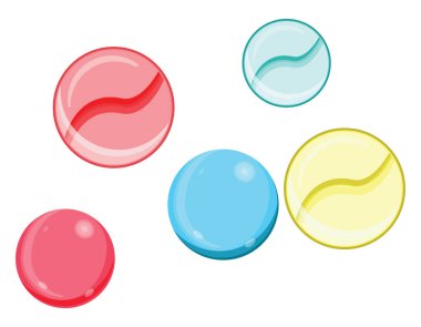 Dekoratif mermer toplar, illüstrasyon, beyaz arkaplan üzerindeki vektör.