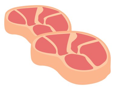 Beyaz arka planda et, illüstrasyon, vektör dilimleri.