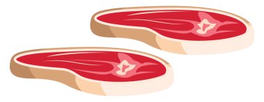 Domuz eti, illüstrasyon, beyaz arkaplandaki vektör.