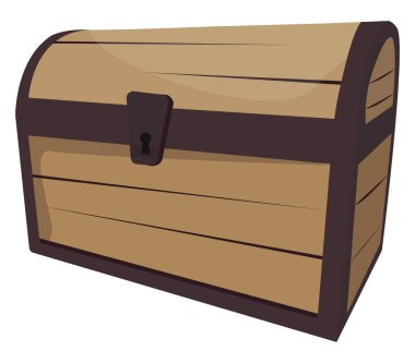 Deniz hazine sandığı, illüstrasyon, beyaz arka planda vektör..