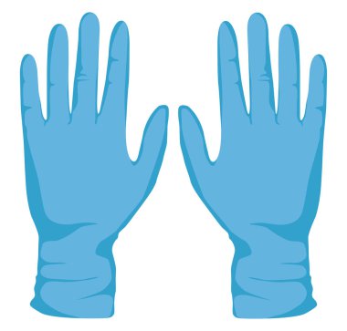 Tıbbi eldiven, illüstrasyon, beyaz arkaplanda vektör..