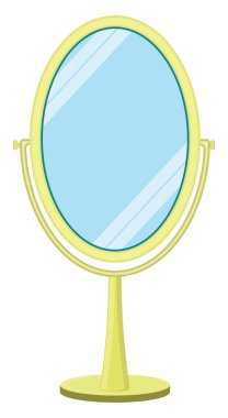 Sarı ayna, illüstrasyon, beyaz arkaplandaki vektör.