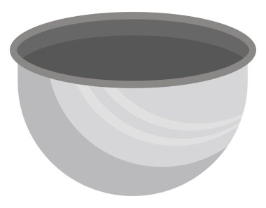 Gri karıştırma kabı, illüstrasyon, beyaz arka planda vektör.