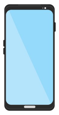 Siyah dokunmatik cep telefonu, illüstrasyon, beyaz arkaplan üzerindeki vektör.