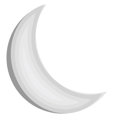 Beyaz genç ay, illüstrasyon, beyaz arkaplan üzerinde vektör.