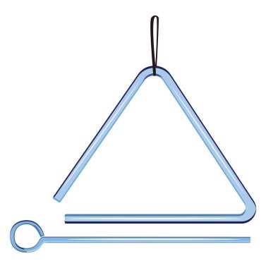 Müzik üçgeni, illüstrasyon, beyaz arkaplan üzerindeki vektör.