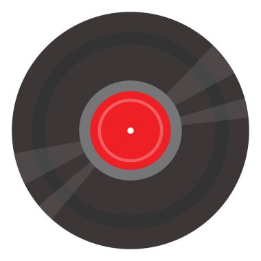Kırmızı müzik diski, illüstrasyon, beyaz arkaplan üzerindeki vektör.