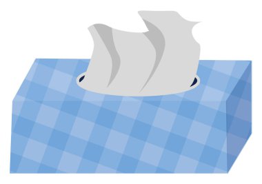 Mavi peçete kutusu, illüstrasyon, beyaz arkaplanda vektör.