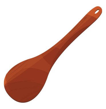 Tahta kaşık, illüstrasyon, beyaz arka planda vektör..