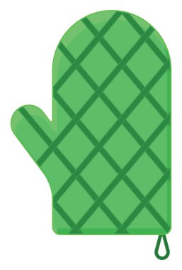 Yeşil fırın eldiveni, illüstrasyon, beyaz arkaplanda vektör.