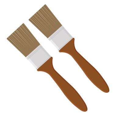 Ayrıntılı fırçalar, illüstrasyon, beyaz arkaplan üzerindeki vektör.