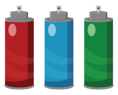 Renkli boya kutuları, illüstrasyon, beyaz arkaplan üzerindeki vektör.