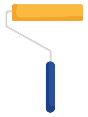 Sarı boya silindiri, illüstrasyon, beyaz arkaplan üzerindeki vektör.