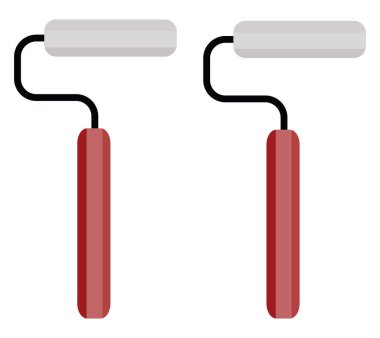 Beyaz arka planda iki boya silindiri, illüstrasyon, vektör.