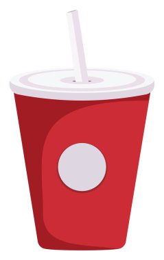 Kırmızı kağıt bardak, illüstrasyon, beyaz zemin üzerindeki vektör.