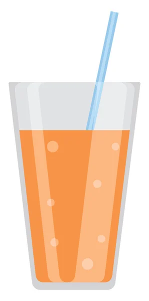 Bicchiere Succo Arancia Illustrazione Vettore Sfondo Bianco — Vettoriale Stock
