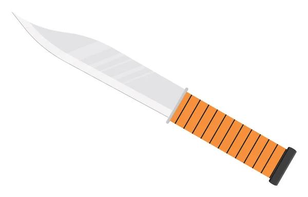 Couteau Avec Poignée Orange Illustration Vecteur Sur Fond Blanc — Image vectorielle