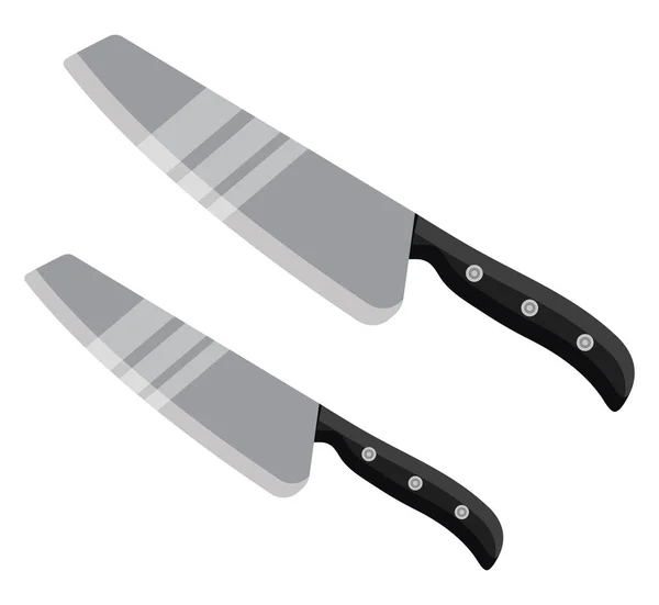 Steel Knives Illustration Vector White Background — Stock Vector