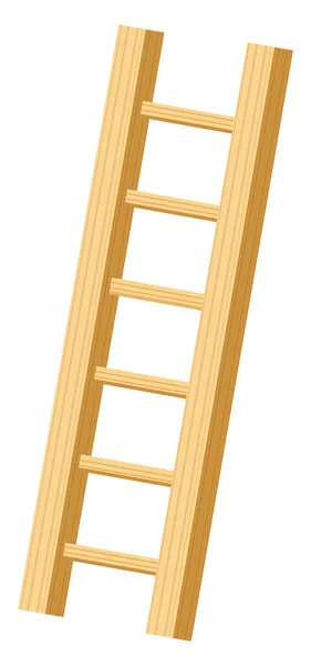 Houten Ladder Illustratie Vector Een Witte Achtergrond — Stockvector